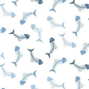 Fish Bones Fabric, Wallpaper and Home Decor | Spoonflower